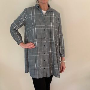 Zara plaid over sized shirt dress in black